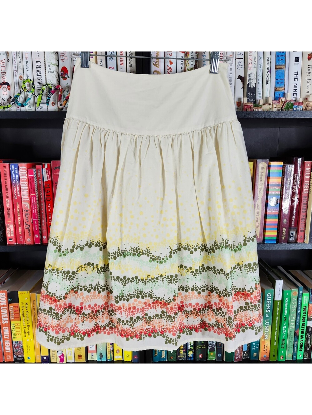 Celebrity Pink White Eyelet Mini Skirt XXL Lined Elastic Waist Cottagecore